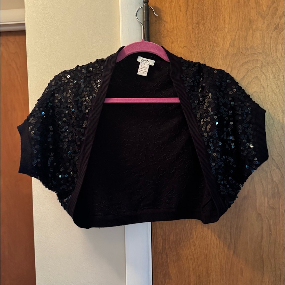 Cache Black Sequin Sweater